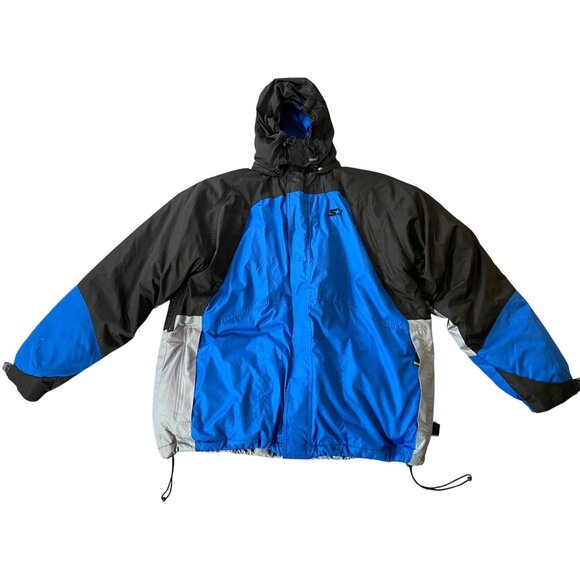 Starter Mens Large Hooded Winter Jacket Blue & Black Zip Off Hood Large - Picture 1 of 15